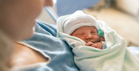 Rooming In Baby in Hospital Labor & Delivery Room