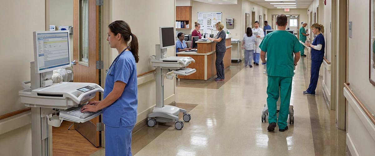 Multiple WOWs in a hospital hallway