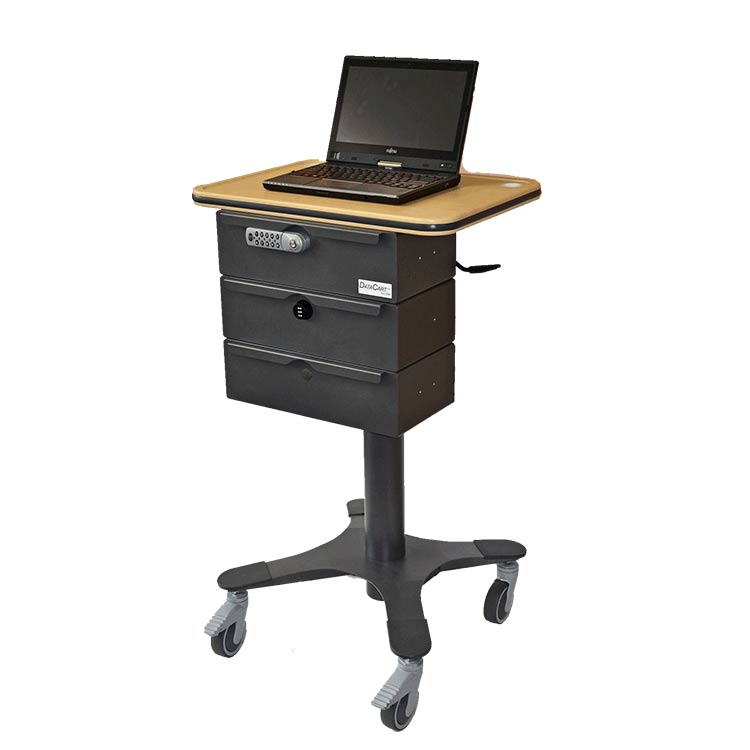 woodgrain-medical-laptop-cart-with-locking-storage-drawers