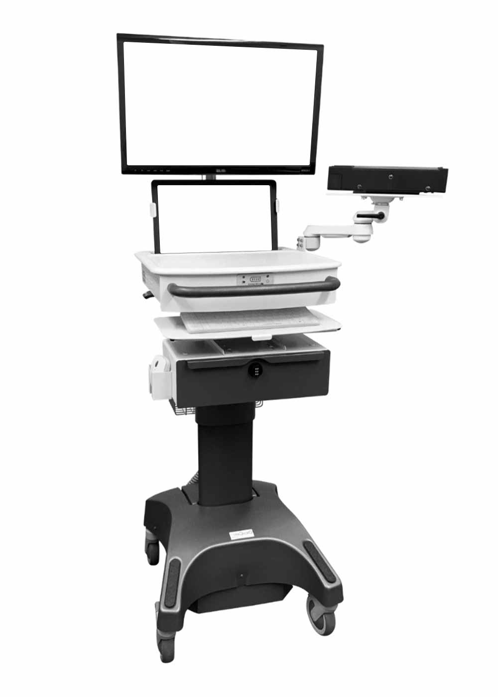 Powered Laptop Cart with Battery and LCD Monitor