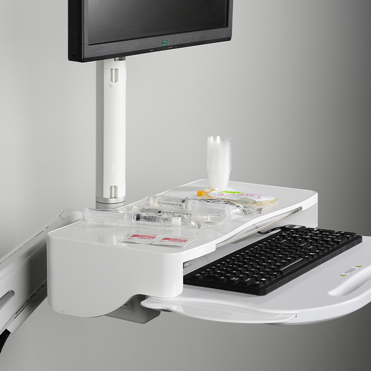 med-pass-worksurface-wall-mounted-bedside-workstation Med Pass Work Surface at Wall Mounted Bedside Workstation