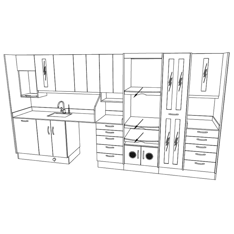 CAD Sterilization Area / Steri Area for Dental Office Cabinets