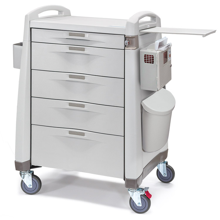 Procedure & Treatment Medical Equipment Cart with slide-out work surface