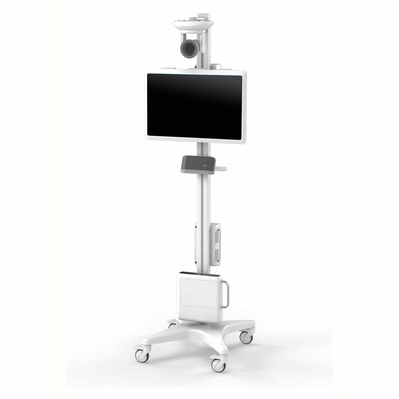 virtual-care-mobile-cart-with-speaker-and-camera Virtual Care Mobile Cart with Speaker and Camera