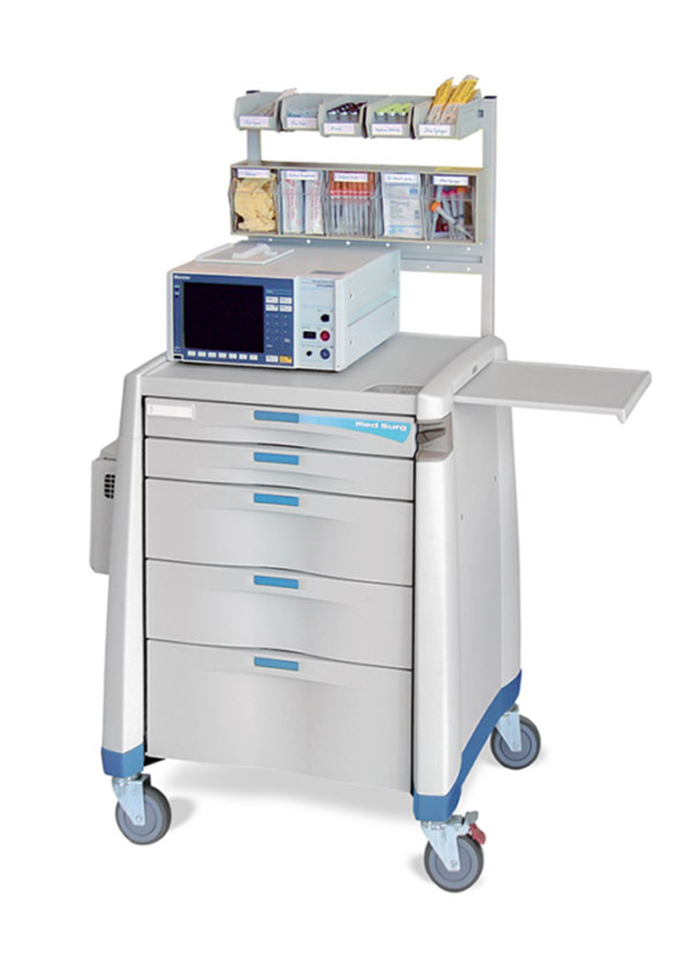Medical Cart for Surgery Center with Overhead Supply Storage