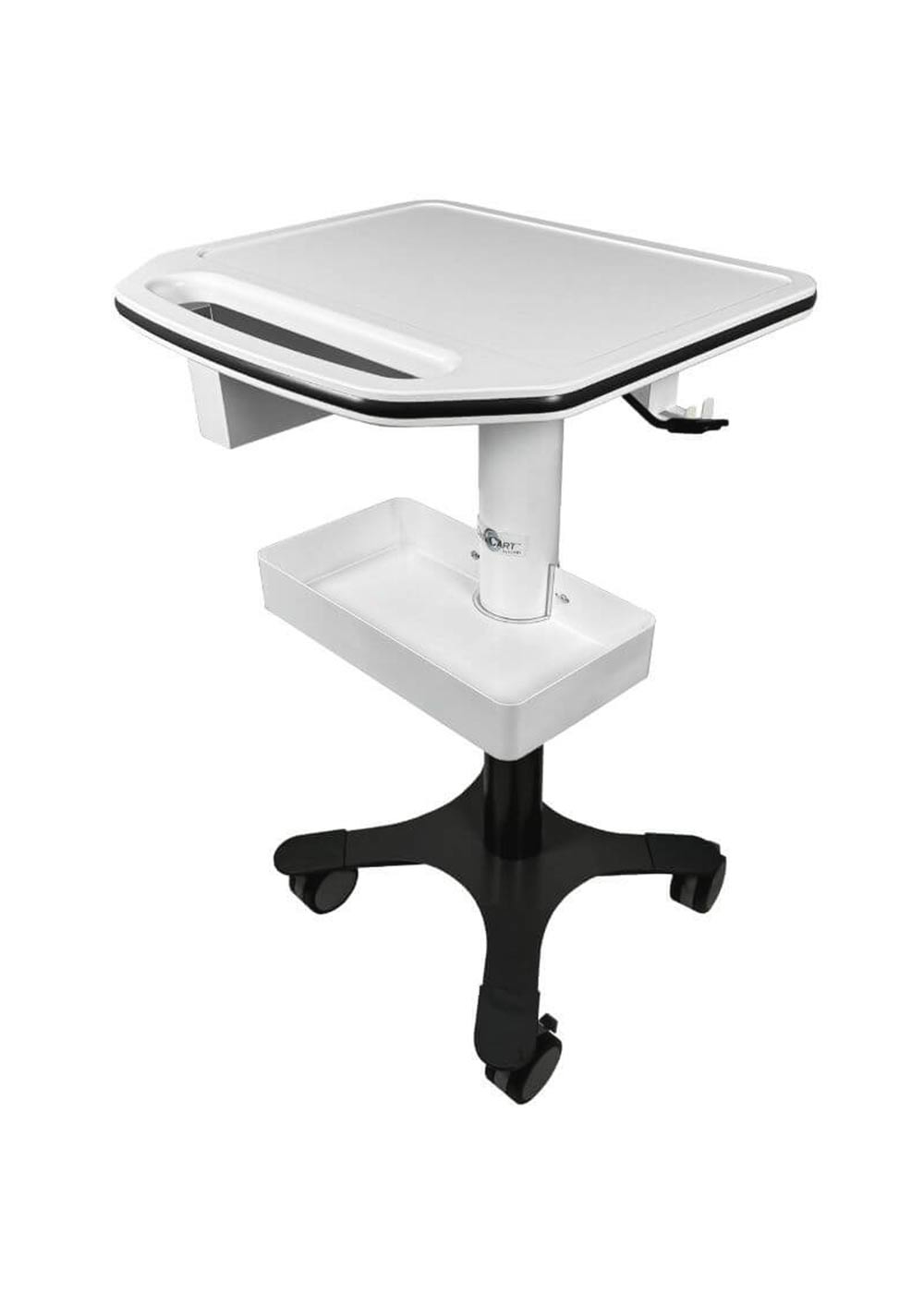 laptop-cart-with-handle Laptop cart with handle and bin for ECG